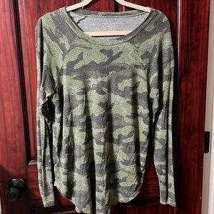 American Eagle Green Camo Sweater